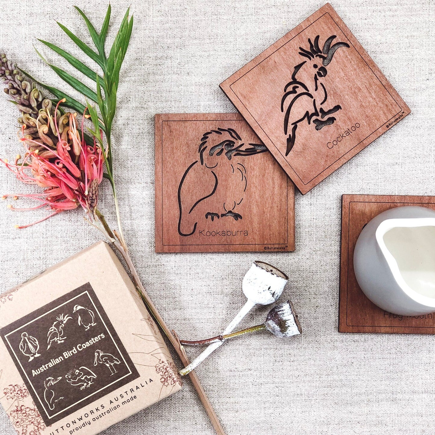 Coaster Set Birds Square (Set 6)