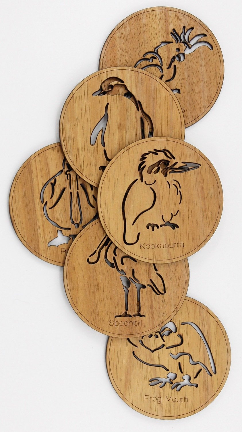 Coaster Set Birds Round Set 6 Zoo Shop