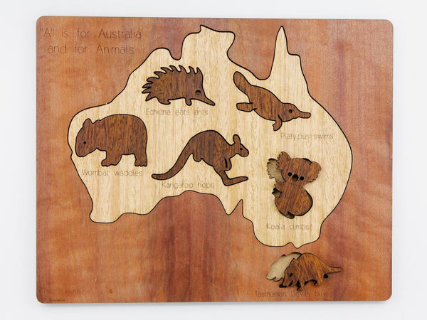Puzzle Australian Map With Animals