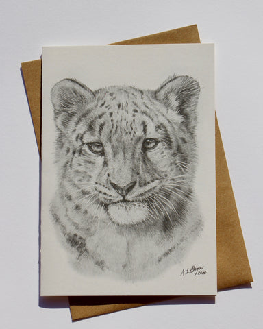 Greeting Card Snow Leopard