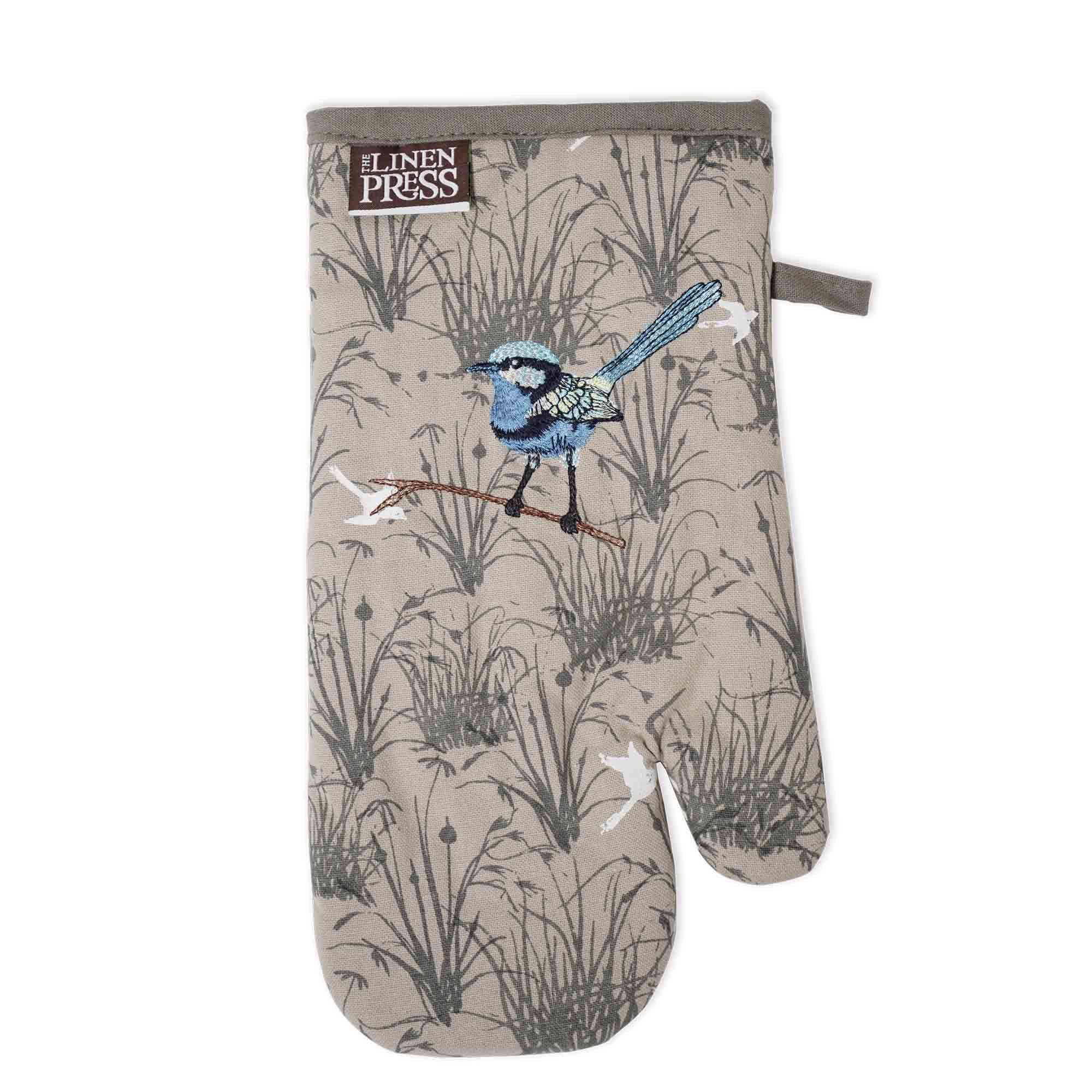 Oven Mitt Blue Wren