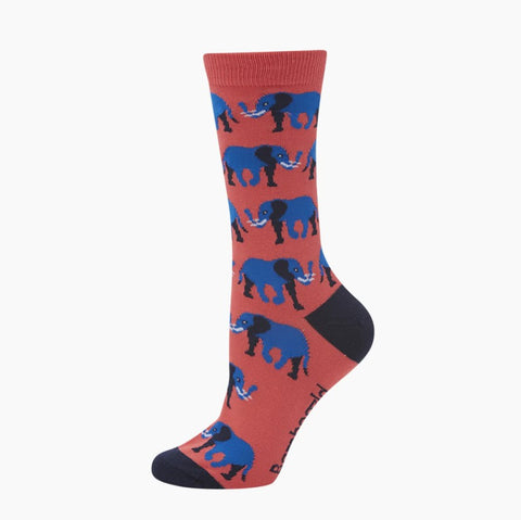 Socks Elephant Ladies Size 2-8 Pink