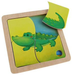 Puzzle Crocodile Wooden - 4 pieces