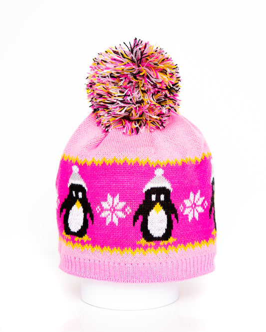 Beanie Penguin Snowflake Pink