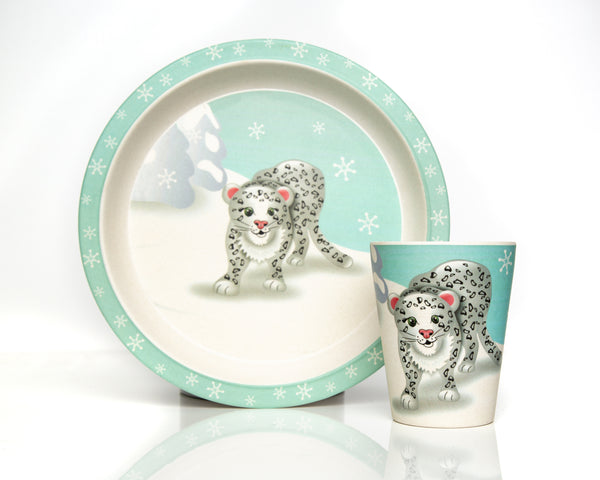 Plate Snow Leopard Bamboo